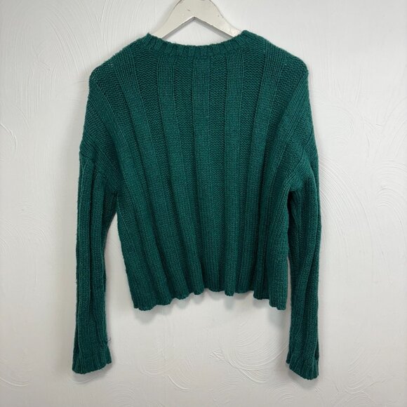 Pacsun Green Sweater Knit Long Sleeve Pullover Casual Solid Cotton Womens Size S - Picture 5 of 5